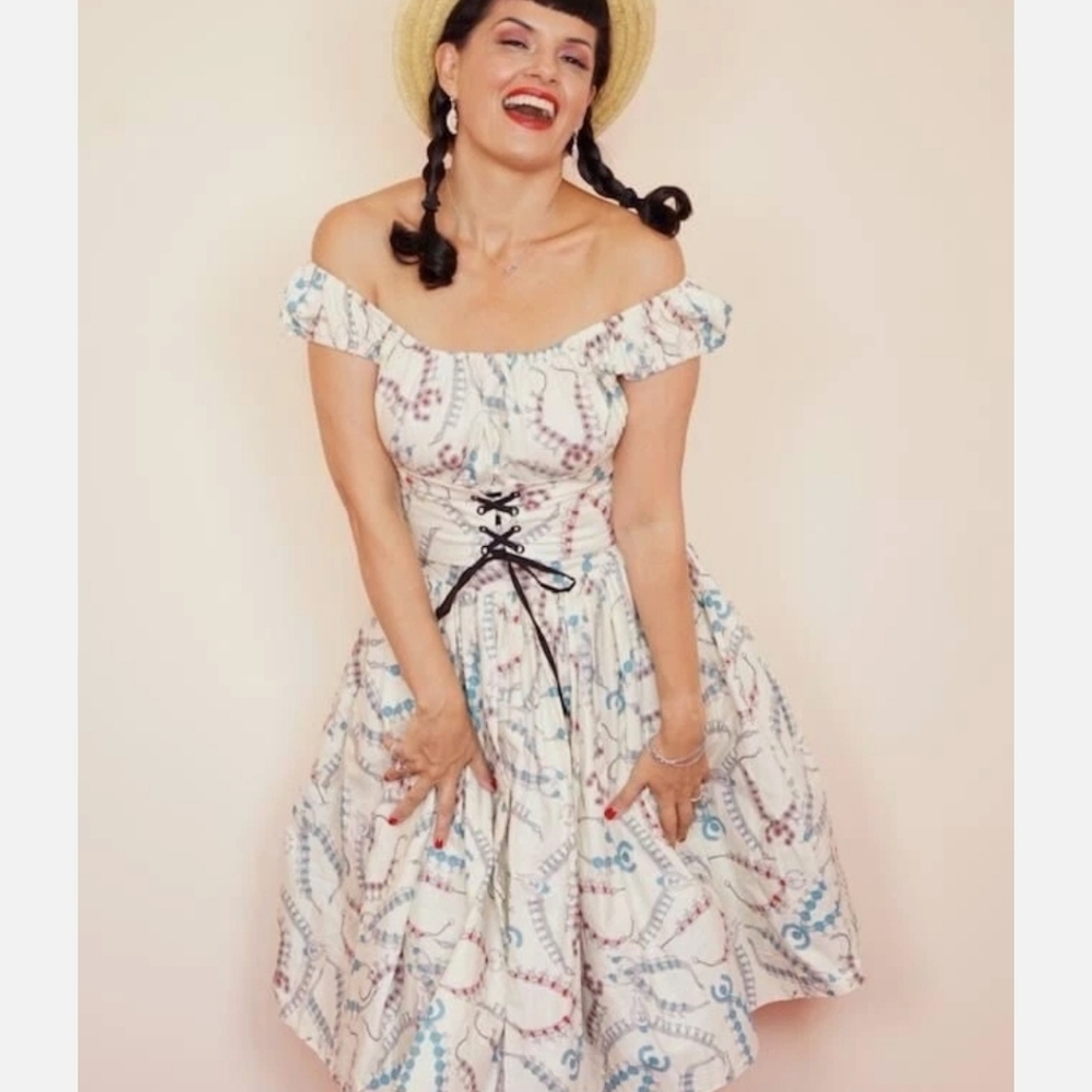 NWT Rare Bernie Dexter Squash Blossom Novelty print Dress 2X